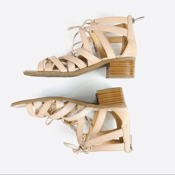 COPY - Franco Sarto Sandal Heels Leather Nude Bro… - Picture 3 of 7
